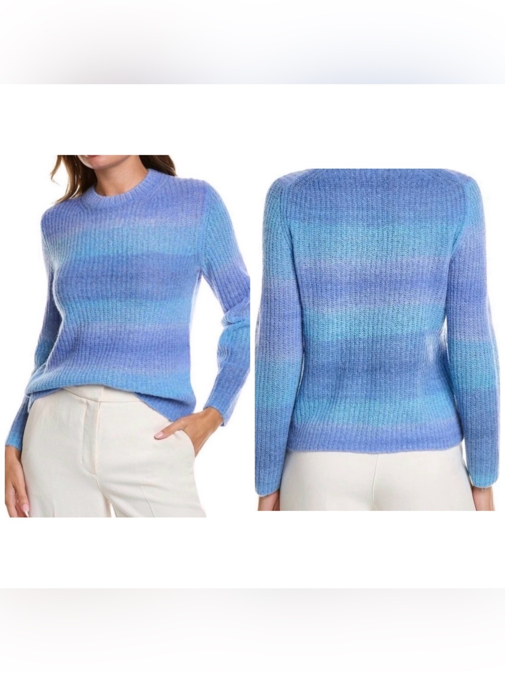 Vince Space Dyed Ombre Crewneck Sweater Size M
